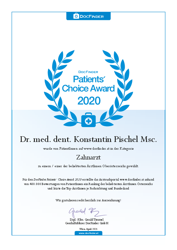 Docfinder "Patients Choice Award 2020" Auszeichnung